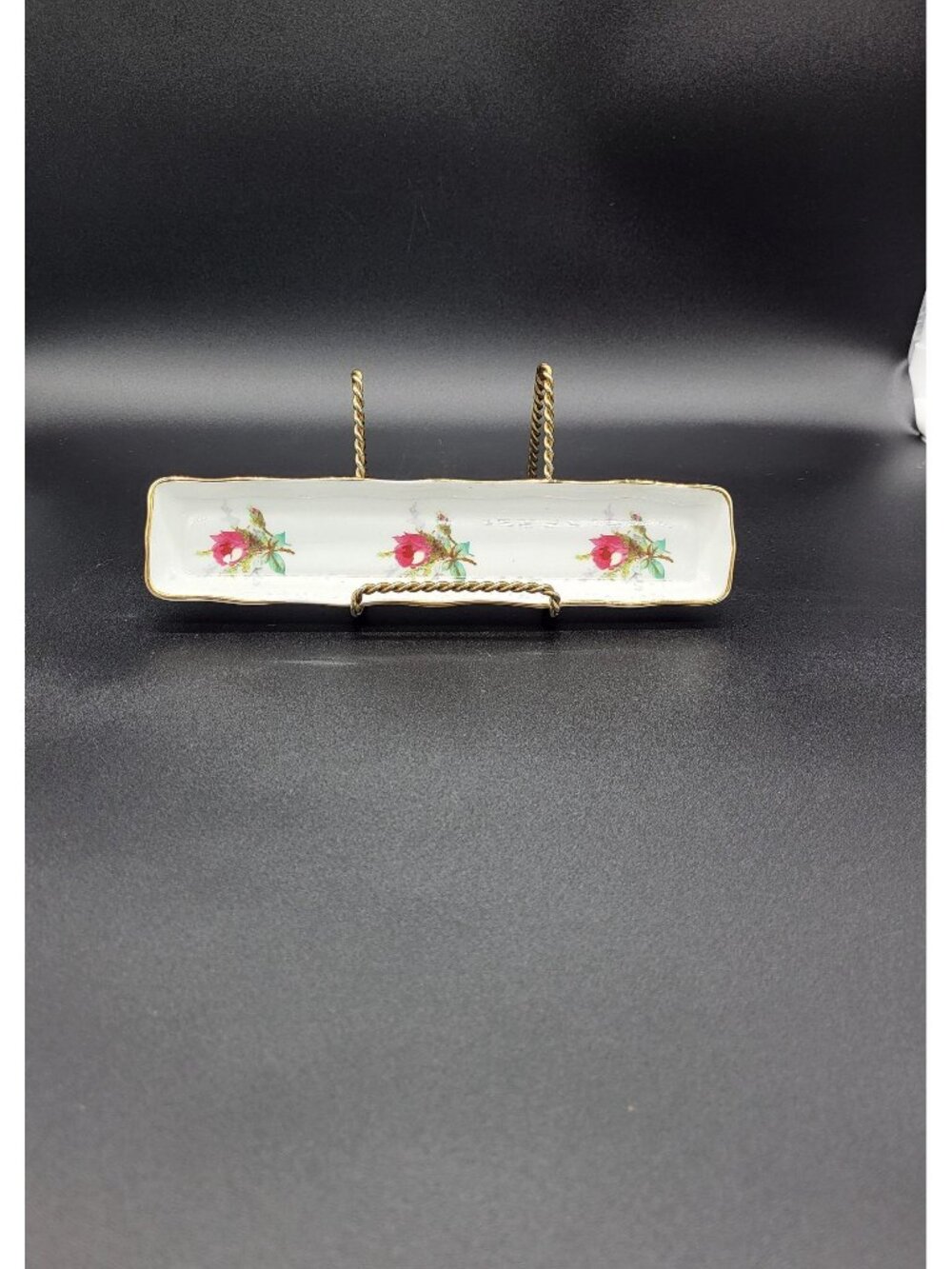 Vintage Hammersley Grandmother's Rose Trinket Dish English Bone China Tray 1940s